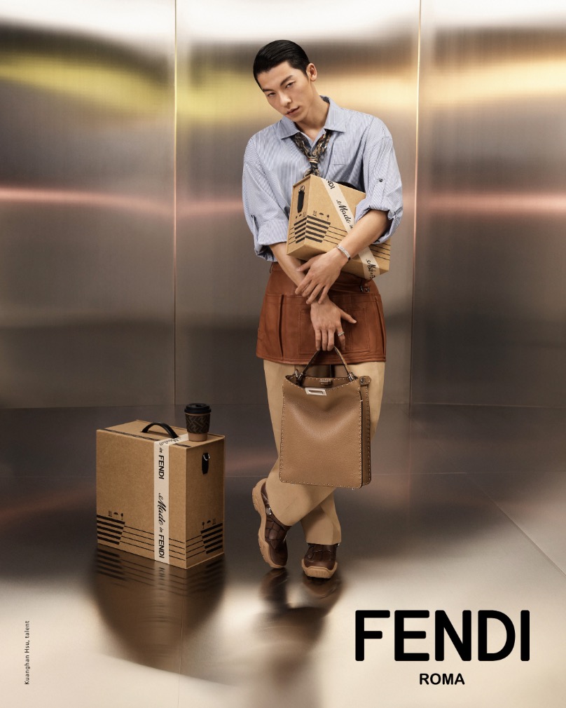 由 Fendi 全球男裝大使許光漢、jeremy Pope 及 Massimiliano Cai